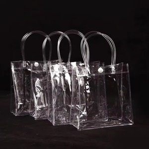 Sac fourre-tout transparent en PVC imprimé sur mesure, imperméable, pour le shopping, les voyages, l'emballage de cadeaux - Product Image 1
