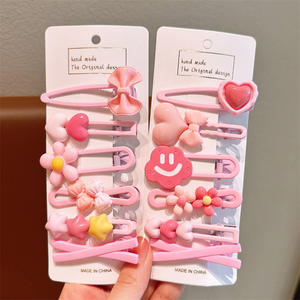 Hot Sell Super Cute Pink Clipe de cabelo para crianças Set Clipe lateral da testa com Sweet BB Bangs Hair Decoration Hairpins para meninas - Product Image 3