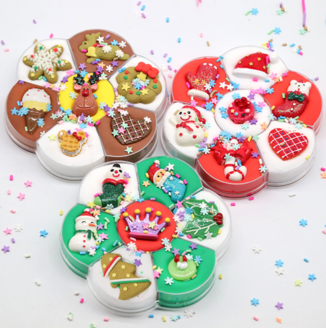 Детские игрушки «сделай сам», Рождественский слайм, рождественская елка, Санта-Клаус, хлопковая грязь, цветная глина, оптовая продажа