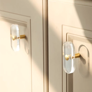 Manijas Modernas de Cristal y Latón para Gabinetes BECORA, Tiradores Dorados para Cajones, Manijas Transparentes para Dormitorio, Baño, Cómoda y Armario - Product Image 3