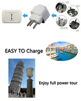 Adaptateur de voyage OEM universel avec prise de terre de type J, sortie CA, en ABS et cuivre, modèle WD-11A