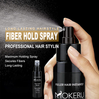 MOKERU Spray Fixateur de Fib Fibres Capillaires Tenue Forte 118ml, Laque pour Coiffure Cire, Produit de Soin Capillaire Marque Blanche