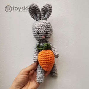 玩具手工制作的复活节Amigurumi毛绒睡眠兔子毛绒钩针兔胡萝卜婴儿礼品套装来自玩具 - Product Image 3