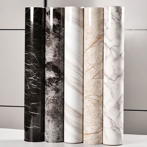 Papel pintado de granito de mármol blanco grande, papel autoadhesivo impermeable grueso para encimera, chimenea, salpicaduras, pegatina de pared DIY - Product Image 4