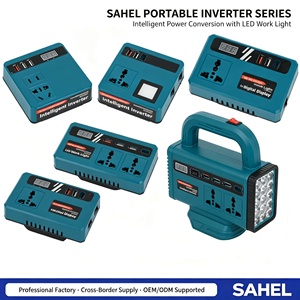 Inversor de Corriente de 21V con Batería de Iones de Litio, Convertidor de Energía de 220V CA con Puertos USB y Luz de Trabajo LED para Acampar en Sudamérica - Product Image 4