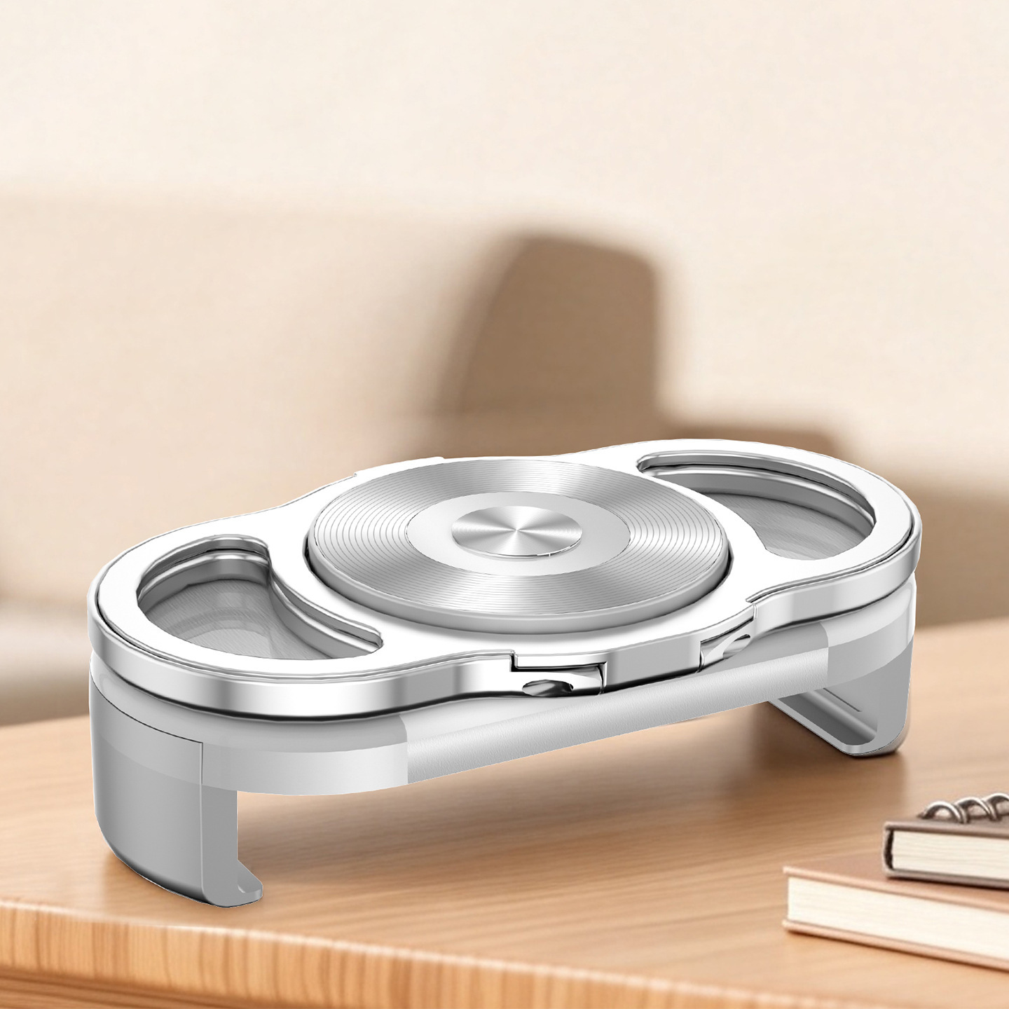 CD-patterned three-finger clip [Silver]