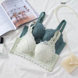 Soutien-gorge de luxe en dentelle florale pour <span class=keywords><strong>femme</strong></span>, en <span class=keywords><strong>latex</strong></span> de haute qualité, coupe profonde en V, dos nageur sexy, respirant, push-up, sans couture - Product Image 4