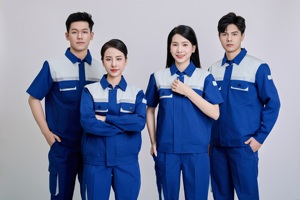 ชุดทำงานแขนสั้นของผู้ชายสีฟ้าและสีเทาเพื่อความปลอดภัยมองเห็นได้ชัดเจนจากเวียดนาม - Product Image 5