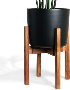 Soporte ajustable para plantas, base de madera de Acacia sólida, soporte moderno para plantas de interior