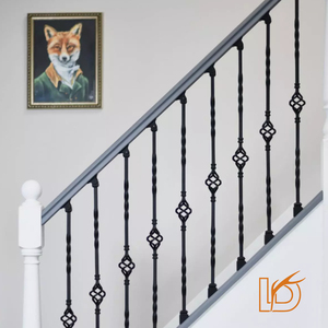 Lan can sắt rèn kiểu giỏ đơn, tay vịn kim loại, kiểu dáng thanh lịch - Product Image 2