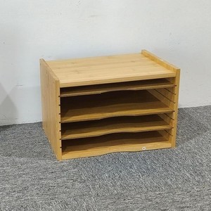 Bamboo Desktop <b>Organizer</b> 4 Layers <b>File</b> Sorter Stationery Holder for Books and Office Supplies - Product Image 3