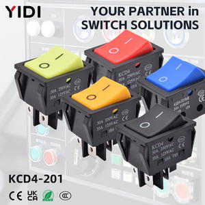 Interruptores Basculantes de Encendido/Apagado KCD4-201 de Plástico con 4 Pines, Negro, Azul, Verde, Rojo, Amarillo, DPST, Alta Corriente, Punto de Contacto Plateado Grande - Product Image 1