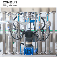 Machine de remplissage automatique ZONESUN à 4 têtes pour crèmes visage, lotions, gels corporels, sprays capillaires et pâtes cosmétiques, avec pompe à piston servo