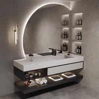 Meuble-lavabo de salle de bain en bois antique de 36/48 pouces avec rangement