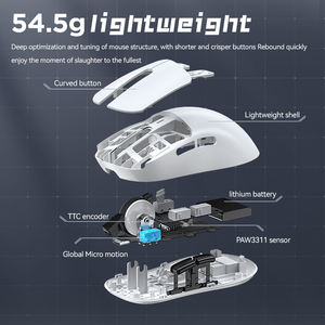 T-WOLF X9 <span class=keywords><strong>mouse</strong></span> tre modalità BT <span class=keywords><strong>mouse</strong></span> senza fili leggero PAW3311 ricarica RGB base E-sport gioco 6 tasti programmatore <span class=keywords><strong>mouse</strong></span> - Product Image 4