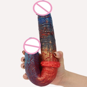 LUUK 14.96" Super Long Streamer Color Double <b>Dildo</b> Coral Shape Soft Silicone Anal Plug Sex Toys for Women Lesbian Products - Product Image 3