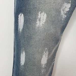 Hindistan Indigo Denim kumaş plise boy pantolon artı boyutu erkek kot boya Baggy kot Hommes Slim Fit - Product Image 4