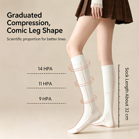 Chaussettes de compression en laine mérinos à 10,2 %, hauteur genou