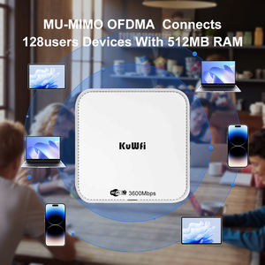 نقطة وصول داخلية للسقف KuWFi BE730 بتقنية WiFi 7، تردد مزدوج 2.4 جيجاهرتز + 5 جيجاهرتز، سرعة 3600 ميجابت في الثانية، منفذ PoE 2.5 جيجابت، يدعم 128 مستخدمًا مع تجوال سلس وإدارة سحابية - Product Image 3