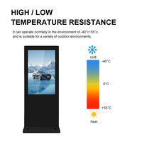 AOOWHAO IP65 Publicidad exterior Pantalla LED Soporte de suelo legible con luz solar Exterior Digital LCD Totem con función SDK