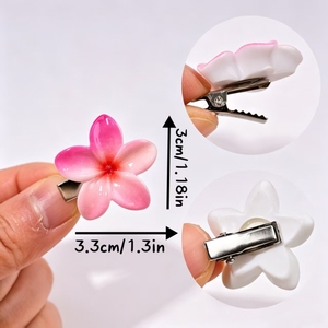 2026 New Simple <b>Sweet</b> Style Frangipani Hairpin Fashionable Temperamental Cartoon Design Girl's Hairpin Wholesale Jewelry - Product Image 5