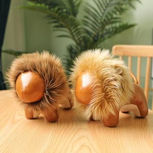 ODM/OEM deri sevimli aslan fil açık kahverengi inek peluş oyuncak odası oturma odası dekorasyon - Product Image 5