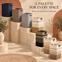 Paniers de rangement en corde de coton tissée de grande capacité, durables, écologiques, lavables, robustes, avec poignées solides