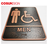 Signalétique personnalisée COSUN en acrylique avec inscription en braille pour porte de chambre, insert de porte, signalétique pour toilettes, métro, avion, train à grande vitesse, hôtel