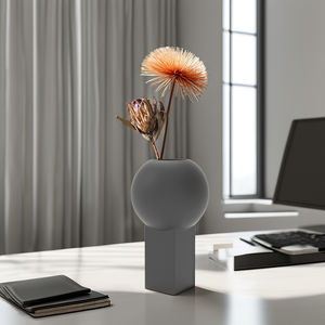미니멀리스트 그레이 데스크탑 꽃병 럭셔리 웨딩 탁상 장식 꽃병 현대 선물 세라믹 꽃병 장식 거실 - Product Image 4