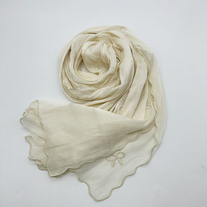 Zifeng Ome, los más vendidos, pañuelos étnicos, transpirable, estampado de isla fresca, crepé bordado, bufanda con lazo de seda brillante - Product Image 2