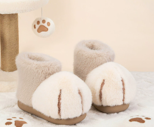 Vente en gros de pantoufles en peluche en coton avec motif de patte de chat en forme de boule de neige créative et mignonne, comme cadeaux - Product Image 3