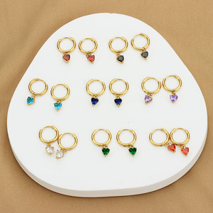 Aros de Acero Inoxidable con Baño de Oro, Diseño de <span class=keywords><strong>Amor</strong></span>, con Circonitas de Lujo, Estilo Vintage, Unisex, Regalo Certificado de Alta Calidad para el <span class=keywords><strong>Verano</strong></span> - Product Image 6
