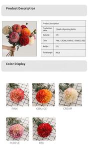 KEWEI 597 Bon Prix <span class=keywords><strong>Dahlia</strong></span> Artificiel Fleur De Soie Artificielle Unique Chrysanthème Boule 2 Fourchettes <span class=keywords><strong>Dahlia</strong></span> Bourgeon - Product Image 6