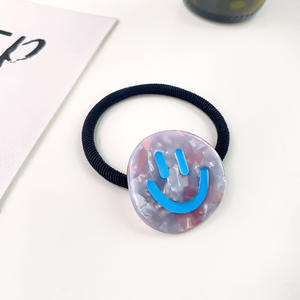 SAIYII accessoires de cheveux de haute qualité <span class=keywords><strong>Smiley</strong></span> visage acétate élastique cheveux cravate corde élastique bandes de cheveux - Product Image 5