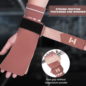 Alças de Academia MKAS Tala de Pulso para Levantamento de Peso na Academia <span class=keywords><strong>Crossfit</strong></span> Fitness Protetor de Palma Luvas de Academia Pegada de Mão - Product Image 4