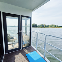 Bateau-maison de luxe en aluminium HB-1080 à vendre – Yacht moderne de luxe pour fêtes à domicile et divertissements aquatiques pour maison flottante sur rivière