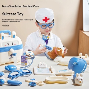 Juego de simulación de enfermera para niños, kit médico de plástico con diseño de conejita, inyección, estetoscopio, juguete interactivo para bebés - Product Image 2
