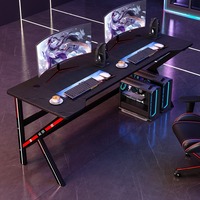 Vente en gros Bureau PC de jeu compétitif Table d'étude pliable en bois pour café Internet et écriture Table d'ordinateur élégante