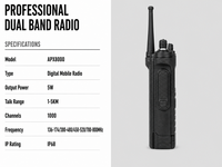 Radio numérique DMR 5W APX8000 VHF UHF 1000 canaux GPS IP68 étanche multi-bandes talkie-walkie