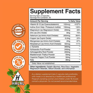 Suplemento de Apoyo para la Tiroides Energy Focus, Cápsulas con Selenio, Ashwagandha, Yodo, Zinc y Complejo de Vitamina B12 - Product Image 5