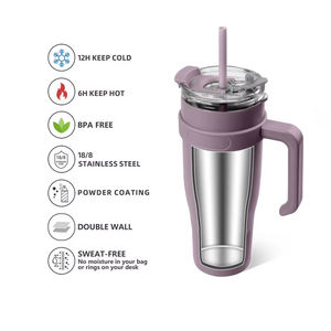 OEM Sitarayuri - Vaso Térmico de Viaje de Acero Inoxidable de Gran Capacidad (40 oz), Aislado al Vacío, con Doble Compartimento <span class=keywords><strong>para</strong></span> Bebidas y Pajita - Product Image 3