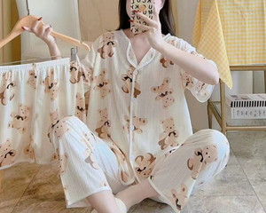 Conjuntos de <span class=keywords><strong>pijama</strong></span> para <span class=keywords><strong>mujer</strong></span>-Conjuntos de <span class=keywords><strong>pijama</strong></span> de tres piezas-Pantalones cortos de <span class=keywords><strong>manga</strong></span> <span class=keywords><strong>corta</strong></span> y pantalones largos-Ropa de hogar para <span class=keywords><strong>mujer</strong></span> - Product Image 5