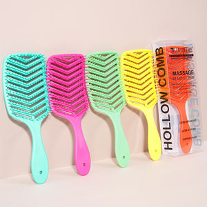 Peigne à cheveux en forme de <span class=keywords><strong>V</strong></span>, creux, style moelleux, manche droit, massage doux, lisse, démêlant, brosse à cheveux, marque Wanmei, couleur personnalisée - Product Image 3