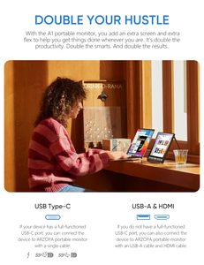 Arzopa A1 15.6 Inch 1080P FHD 60Hz Laptop Screen Extender Portable <strong>Monitor</strong> Display Screen for Laptop Portable <strong>Monitor</strong> - Product Image 3