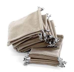 Pochette en velours à fond rond bleu de haute qualité pour bijoux - Product Image 3