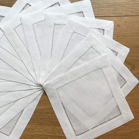 Serviettes en lin écologiques en gros OEM 13*13cm, serviettes de mariage, serviettes de cocktail en lin, sous-verres fabriqués en Chine