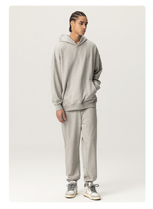 Custom Sweatpants Cotton Terry 400GSM Tracksuit Oversized Mens Hoodies Set With High Quality Sportswear Unisex Sweatpants - Product Image 4