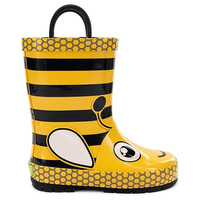 Bottes de pluie pour enfants à motif animalier, imperméables, en caoutchouc, avec poignées faciles à enfiler, pour garçons et filles, pour les jeux en plein air