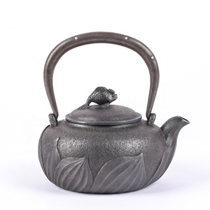 Japanese Style Iron Tea Kettle Old Natural Antique Inlaid Silver Copper Lid Cast Iron Bottle <strong>Teapot</strong> <strong>for</strong> <strong>Sale</strong> - Product Image 1