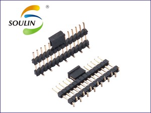 2.0mm doble fila de plástico altura 2.0mm PA9T SMT pin header conector con interior columna - Product Image 2